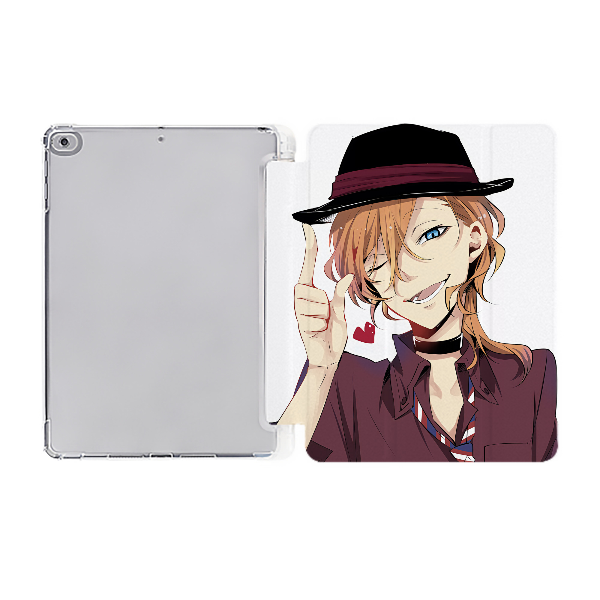 （画像用） 文豪ストレイドッグス Bungo Stray Dogs IPad ケース ペン収納付き 三つ折りスタンド PUレザー×シリコン 対応機種9.5/10.5/10.9インチ